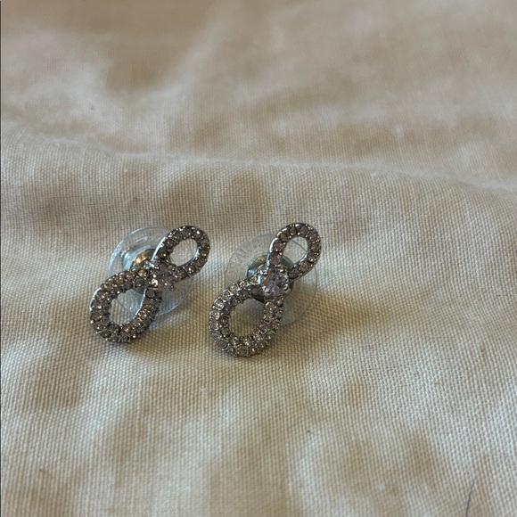 Swarovski Silver Infinity Earrings - Picture 1 of 2